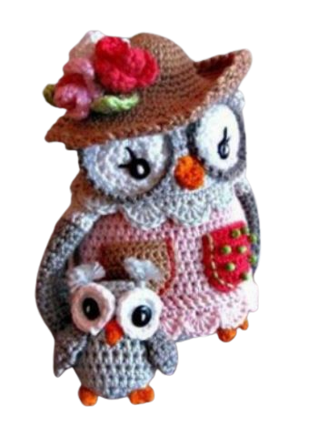 Amigurumi Mom Owl with Baby Owl Crochet Pattern