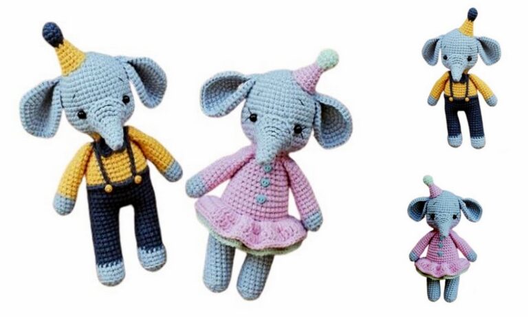 Little Elephants Amigurumi Free Pattern