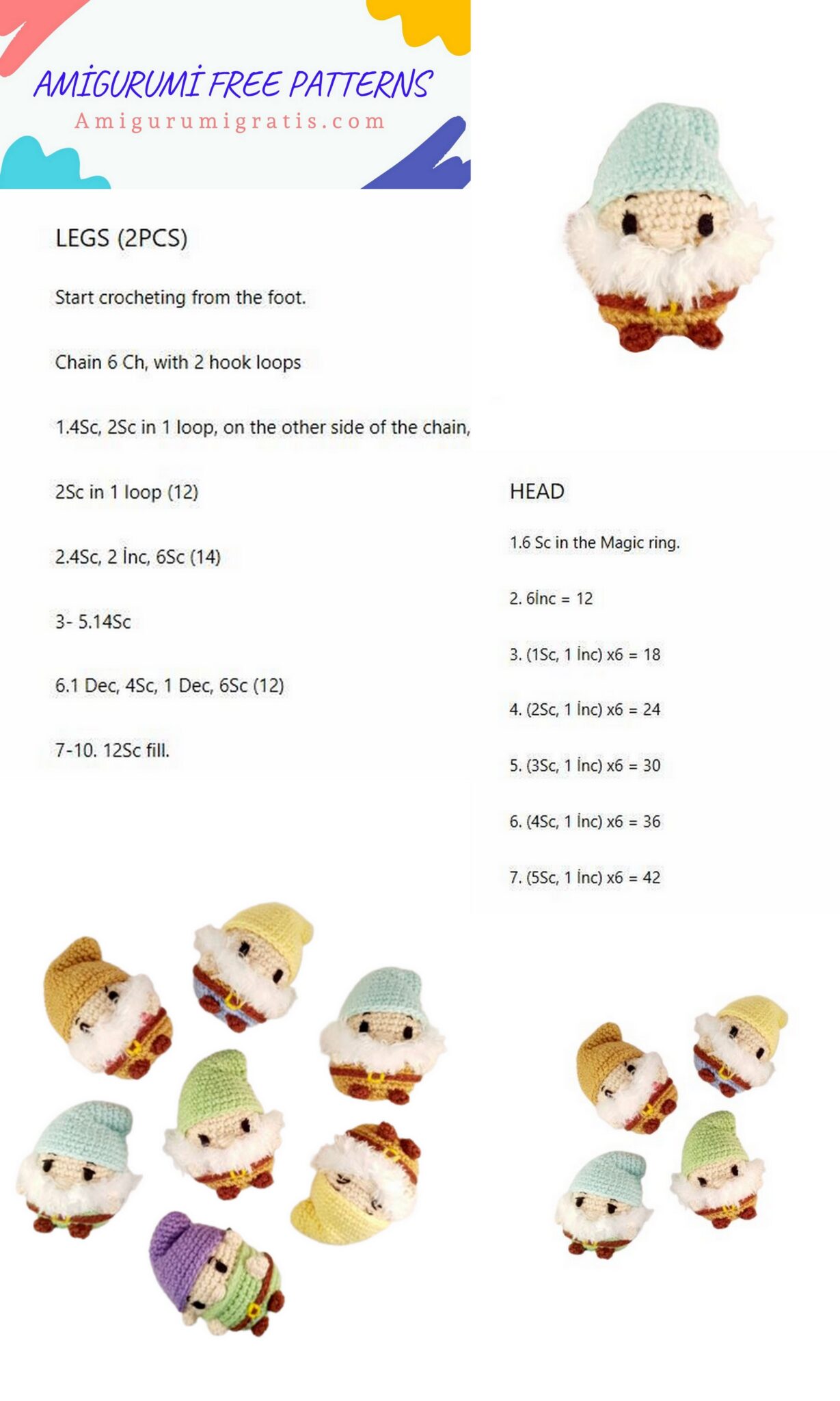 Amigurumi Seven Dwarfs Free Pattern - Amigurumi Pattern