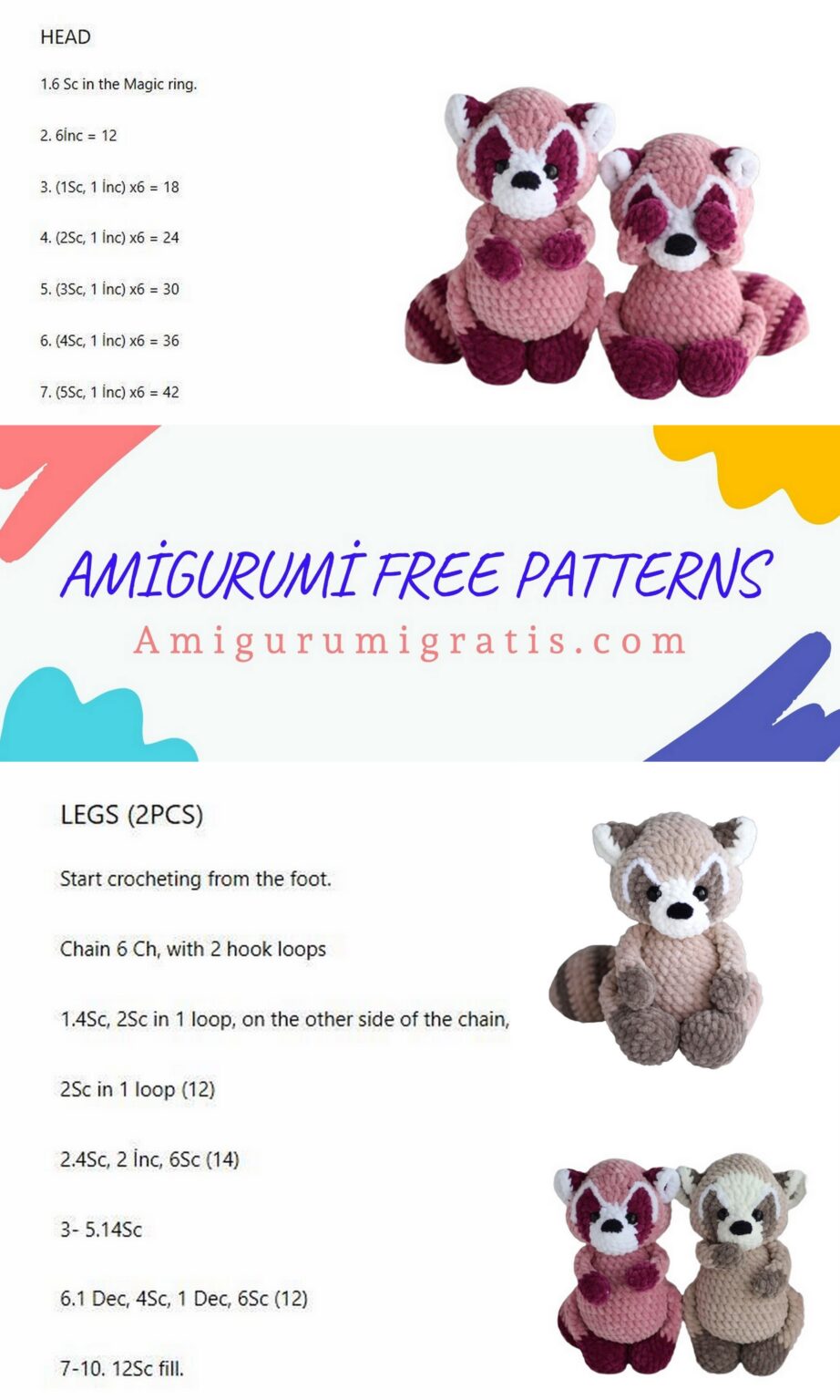 Amigurumi Velvet Raccoon Free Pattern - Amigurumi Pattern