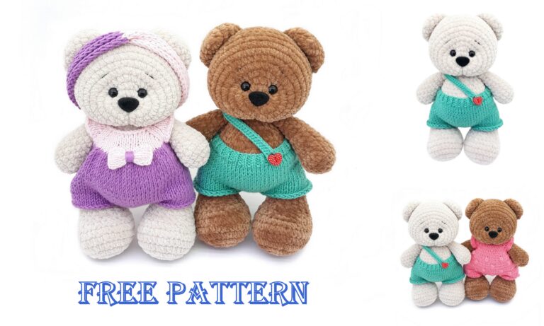 Amigurumi Teddy bear in dress pattern