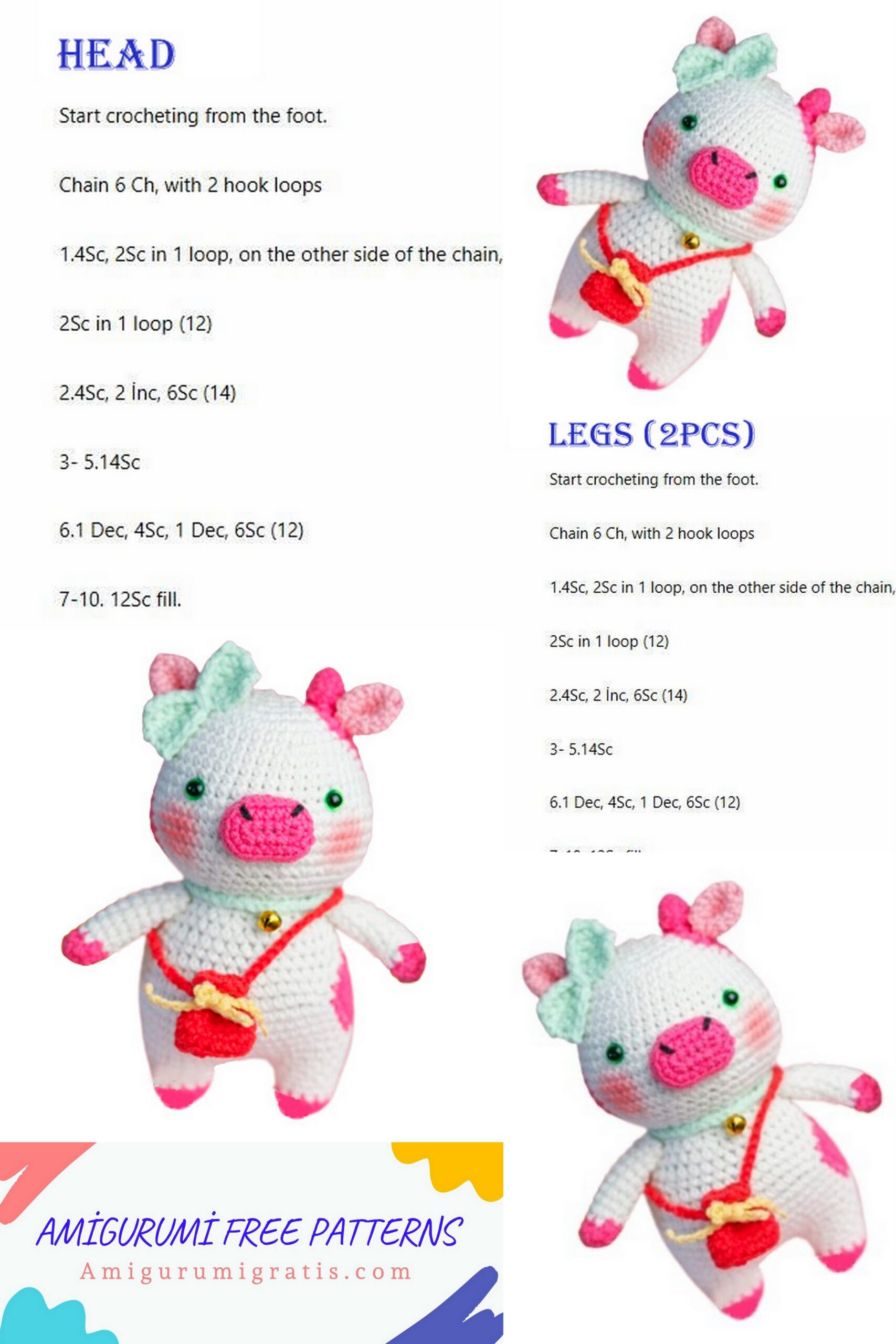 Amigurumi Pink Cow Free pattern - Amigurumi Pattern