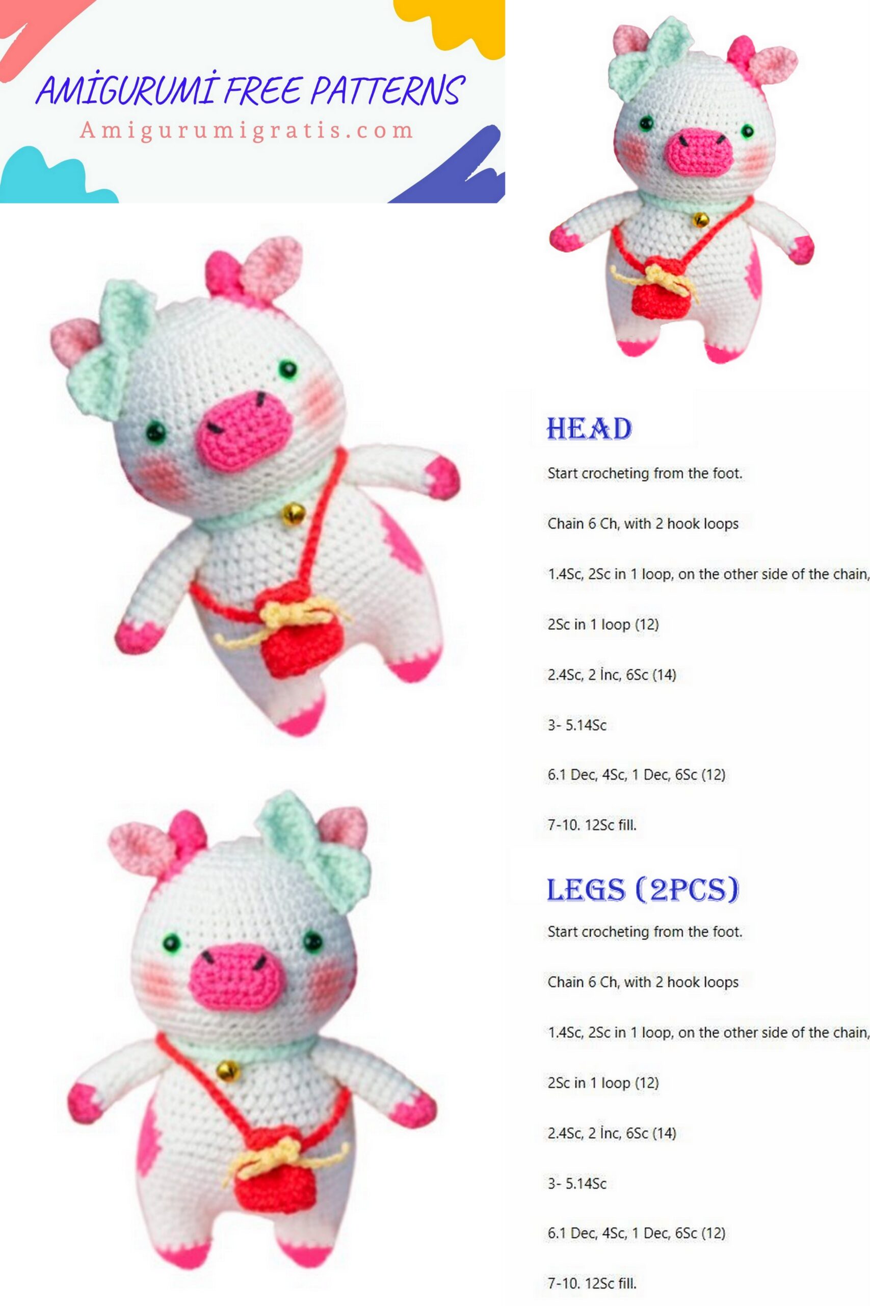 Amigurumi Pink Cow Free pattern - Amigurumi Pattern