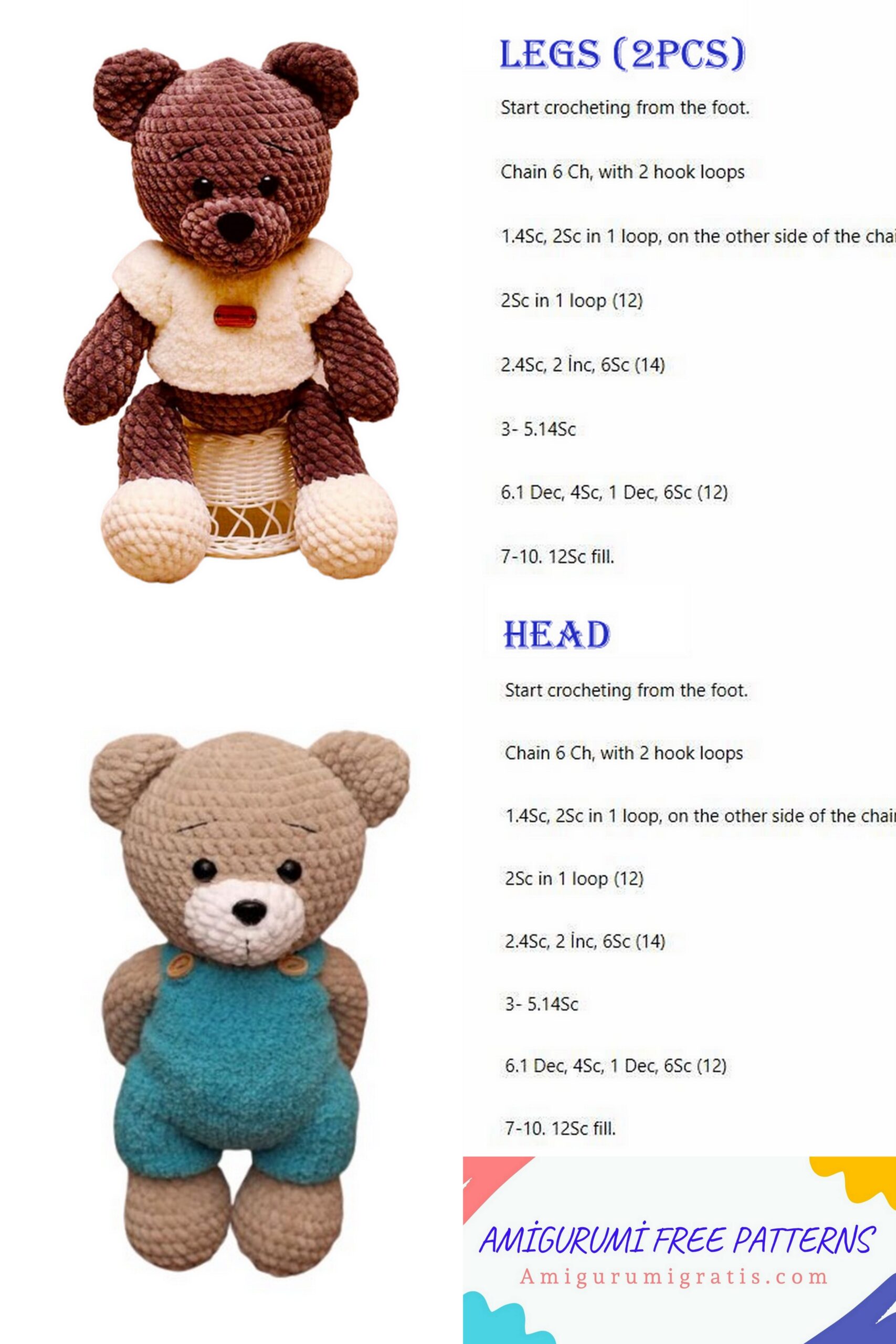 Amigurumi Easy Plush Teddy Bear Pattern Amigurumi Pattern