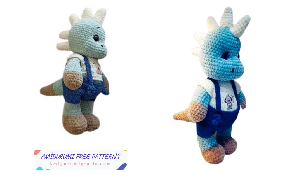 Amigurumi Blue Dinosaur Free Pattern