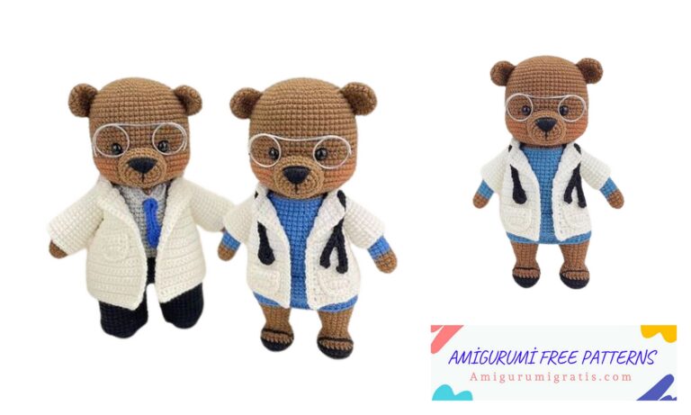Amigurumi Doctor bear with glasses Pattern