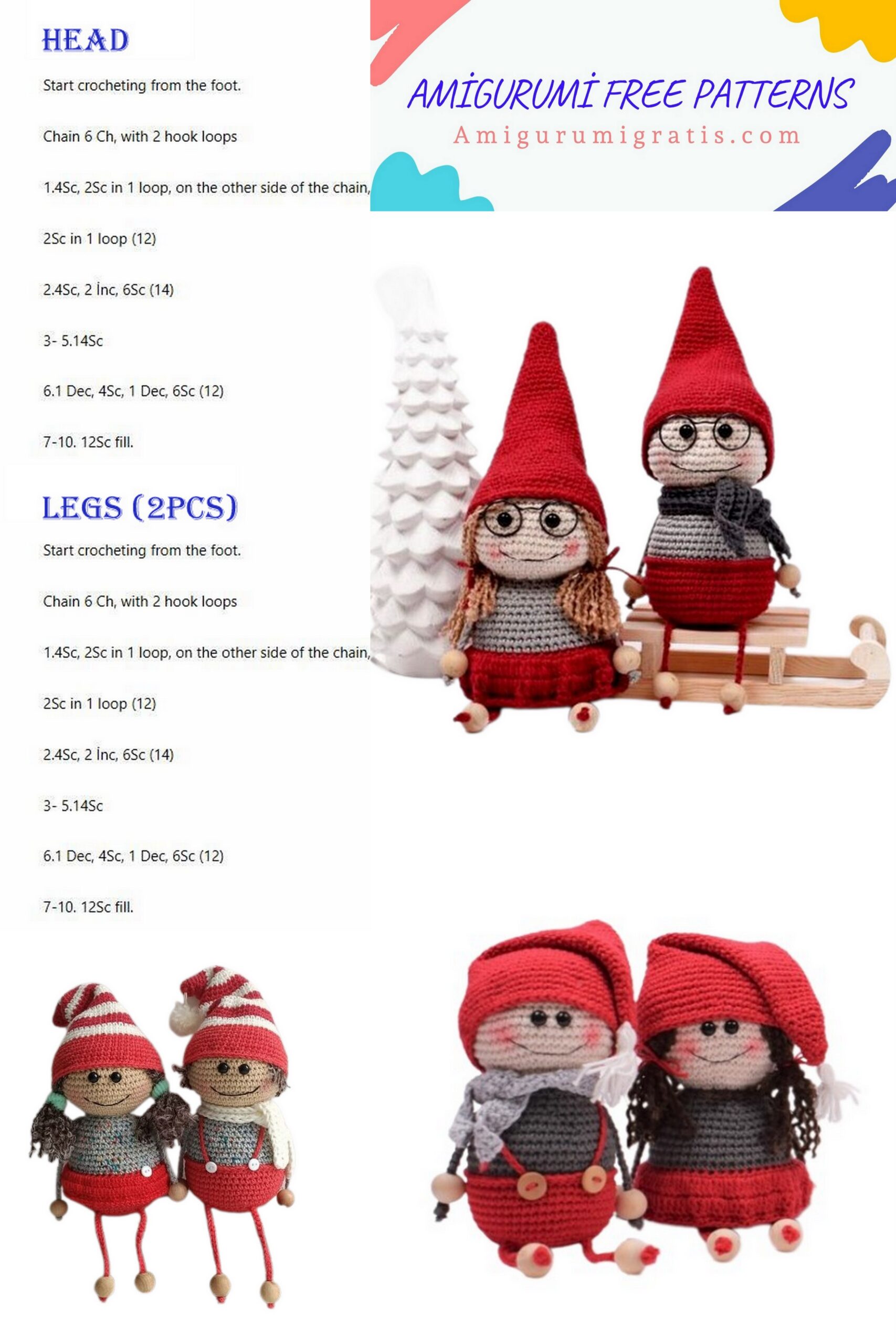 Cristmas Elf Couple Crochet Pattern – Amigurumi Pattern