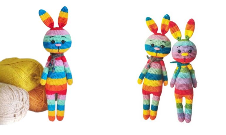 Amigurumi Rainbow bunny crochet pattern