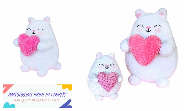 Amigurumi Easy Kitten with Heart Free Pattern