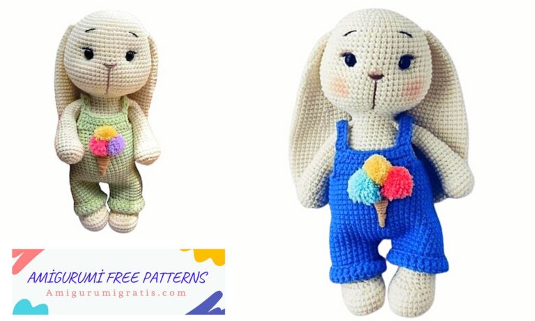Adorable Overalls Bunny Amigurumi Free Pattern