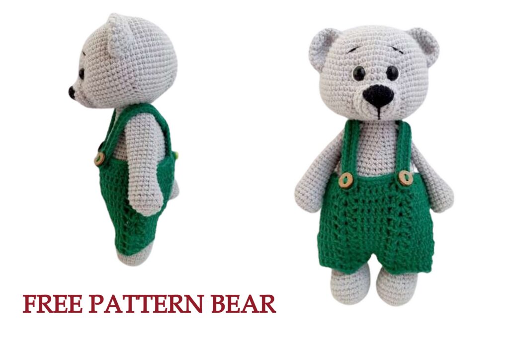 Crochet Bear in overalls Amigurumi Free Pattern