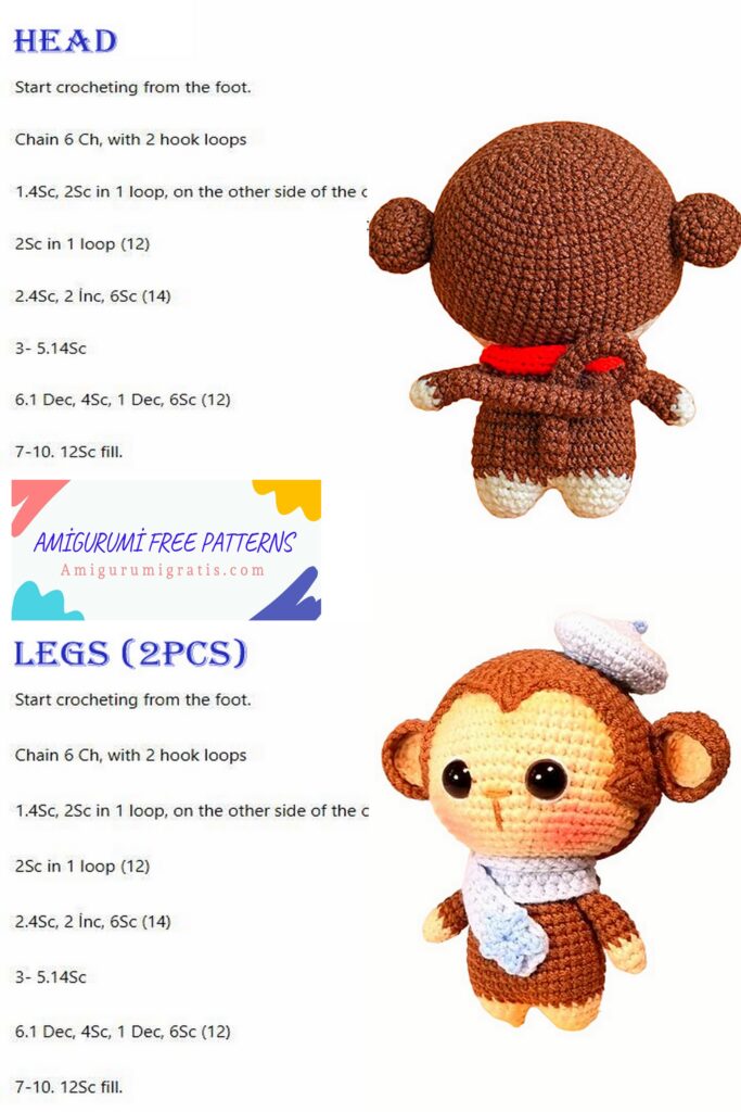  Amigurumi Kıkı The Monkey Free Pattern