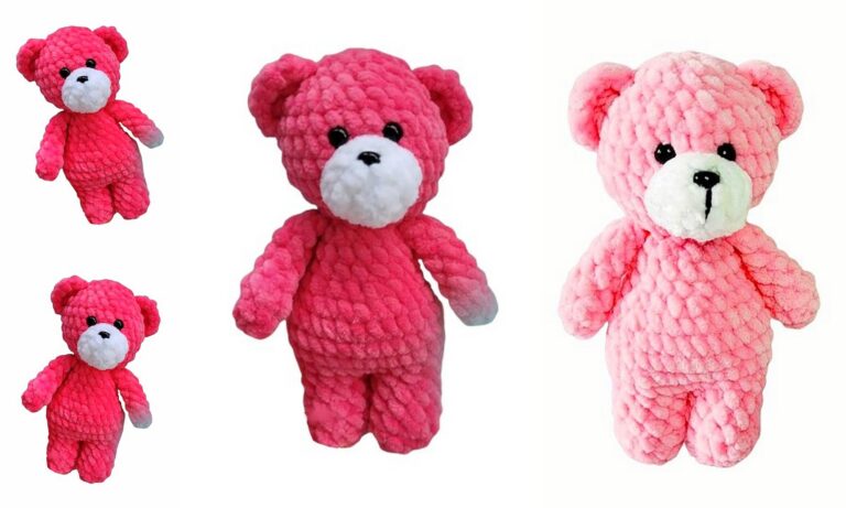 Amigurumi Easy Pink Plush Bear Free Pattern