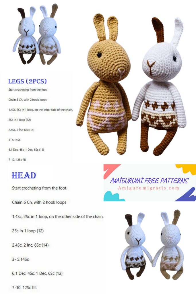 Realistic Crochet Bunny Amigurumi Free Pattern