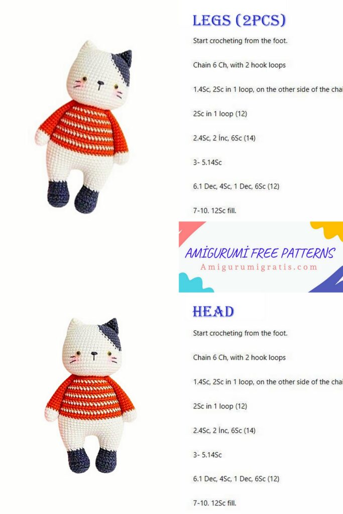 Crochet Cat Amigurumi Free Pattern