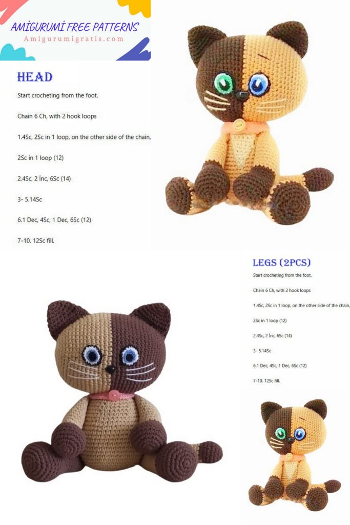 Crochet Cat Caramel Amigurumi Free Pattern