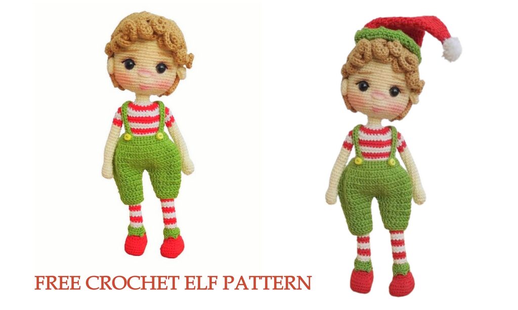 Crochet Christmas Overalls Elf Amigurumi Free Pattern
