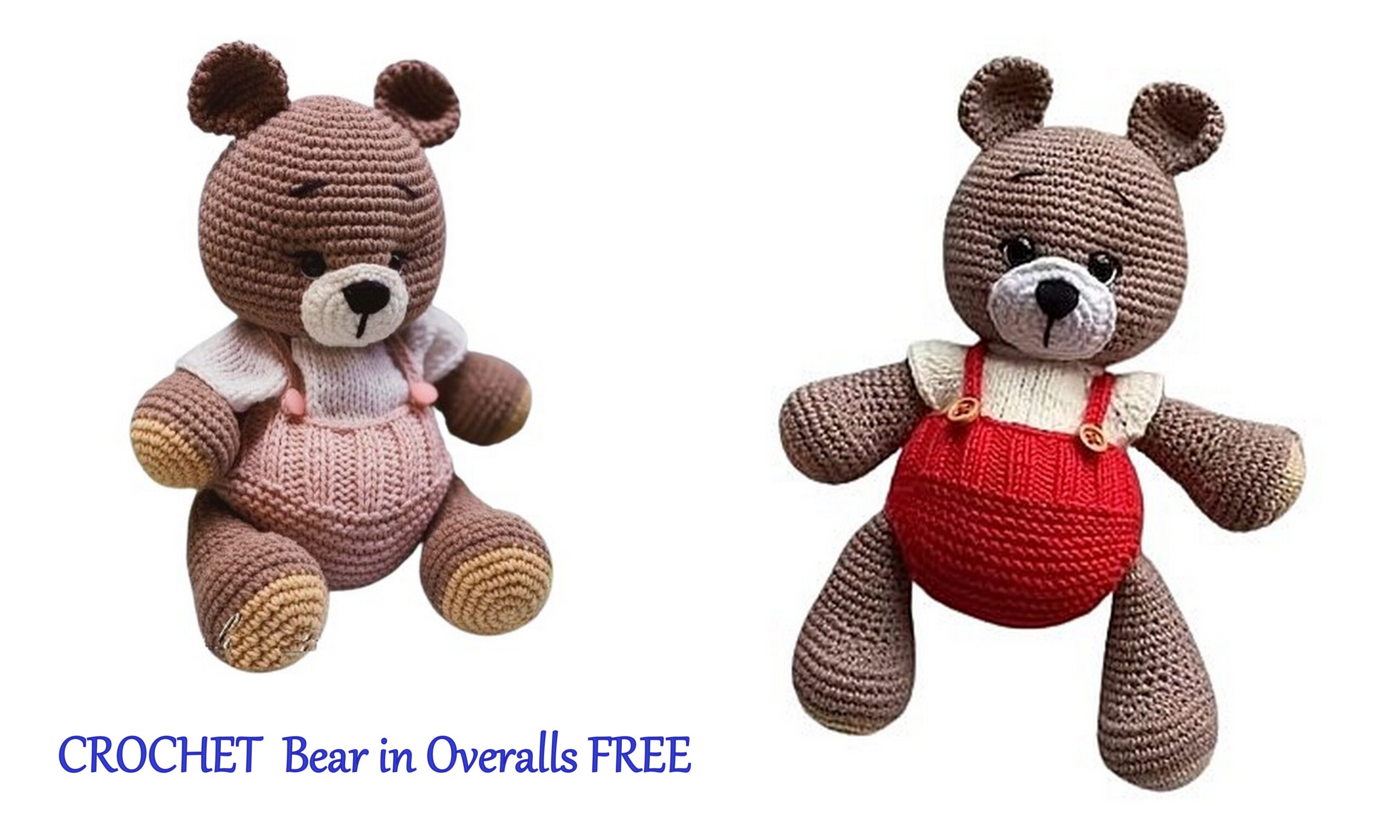 Bear in Overalls Crochet Free Pattern
