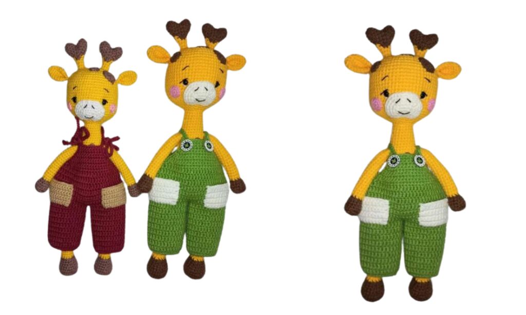 Deer in overalls Crochet Free Pattern