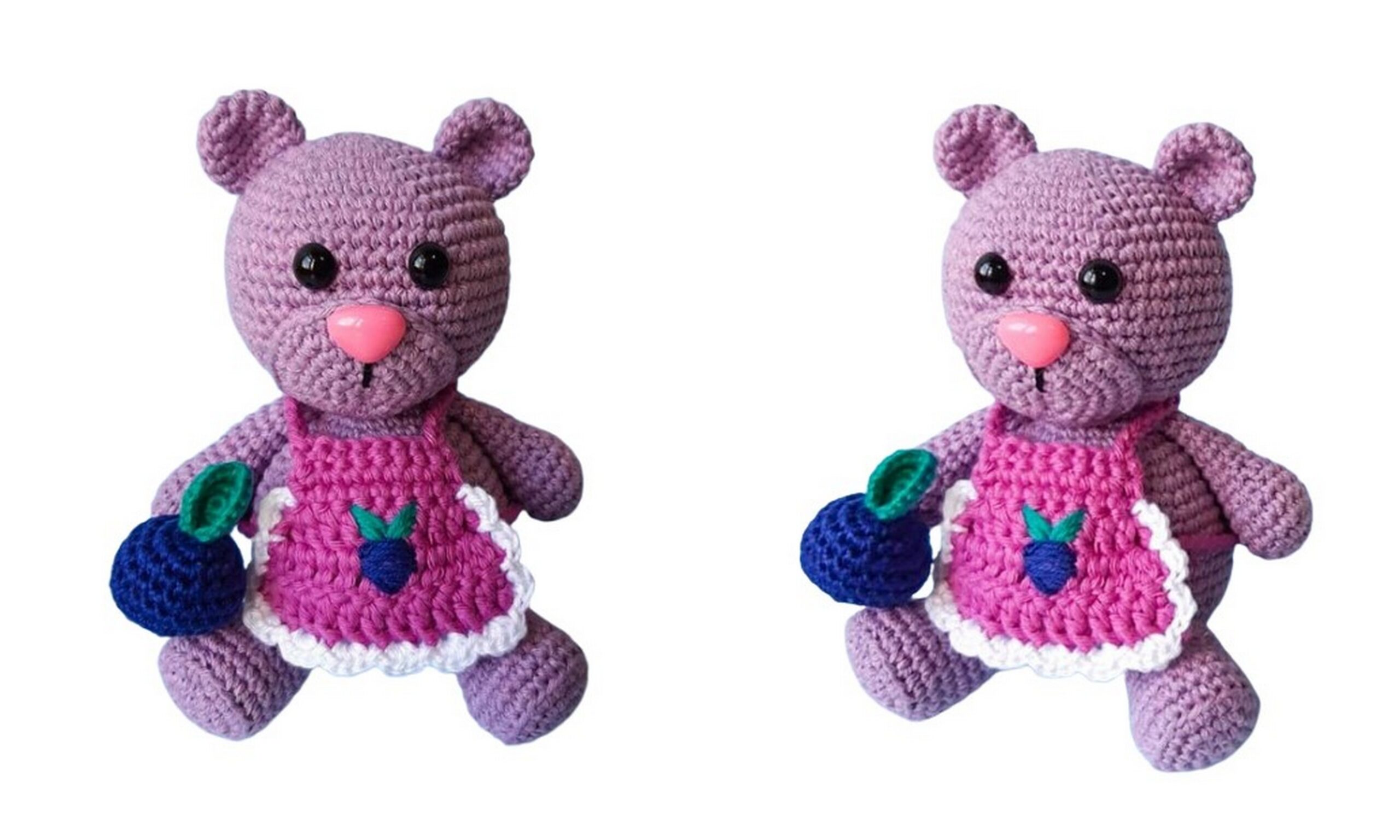 Blueberry Crochet Teddy Bear Amigurumi Free Pattern