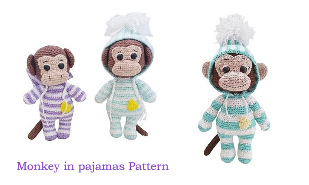 Crochet Monkey in Pajamas Free Pattern